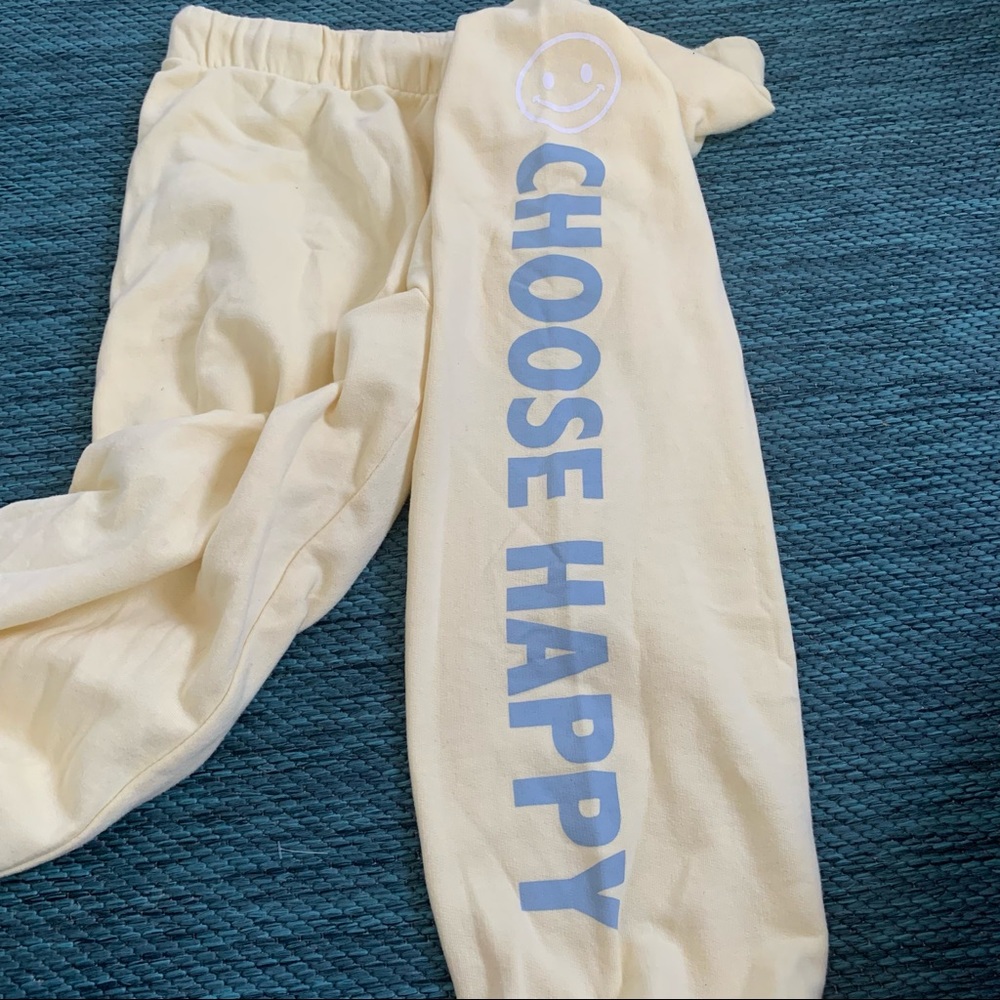 choose happy yellow sweatpants